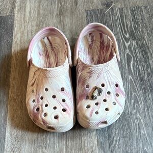Crocs Pink Marble Clogs Size 1